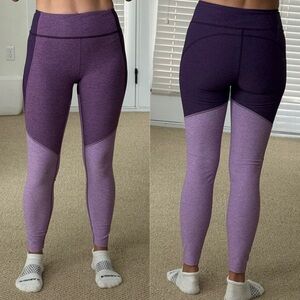 Outdoor Voices Tri-Tone Warmup Leggings 7/8, Purple